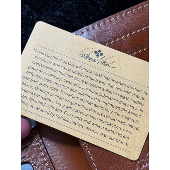 Patricia Nash Brown Leather Bi-Fold Wallet With Kiss-Lock Coin  NWOT - Picture 6 of 9